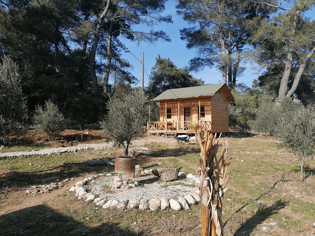 Zicht op chalet Zicht op chalet